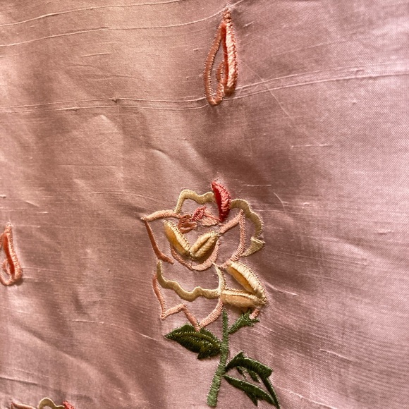 🏷 Odille | Silk Embroidered Flounce Midi Skirt - 6, Pink - Picture 5 of 9